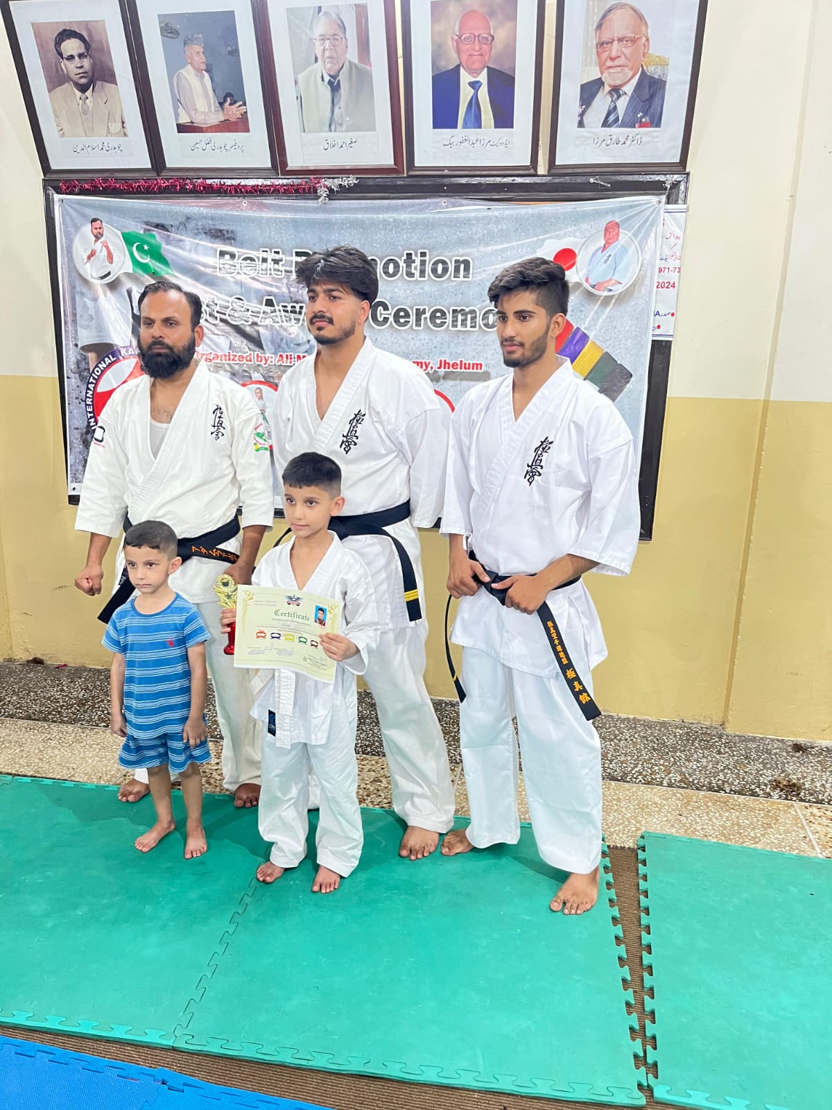 Student receiving belt
